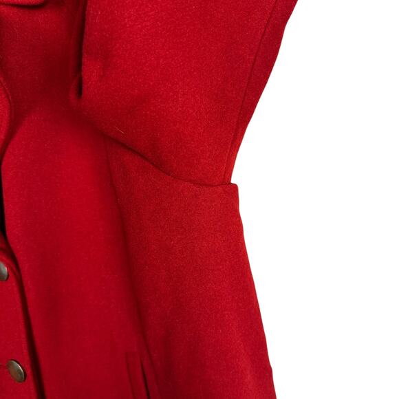 New Roaman's Red Classic Wool Blend Flare Out Pea Coat Sz 2X 26/28 Formal Preppy - Picture 10 of 11